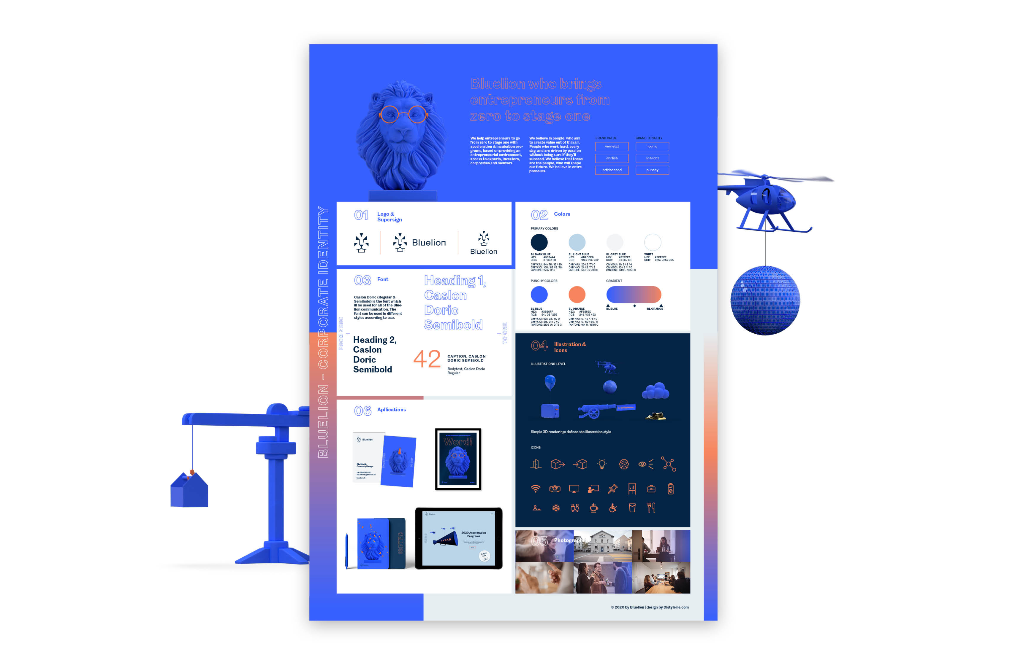 Illustration from the brand book visualizing identity elements.