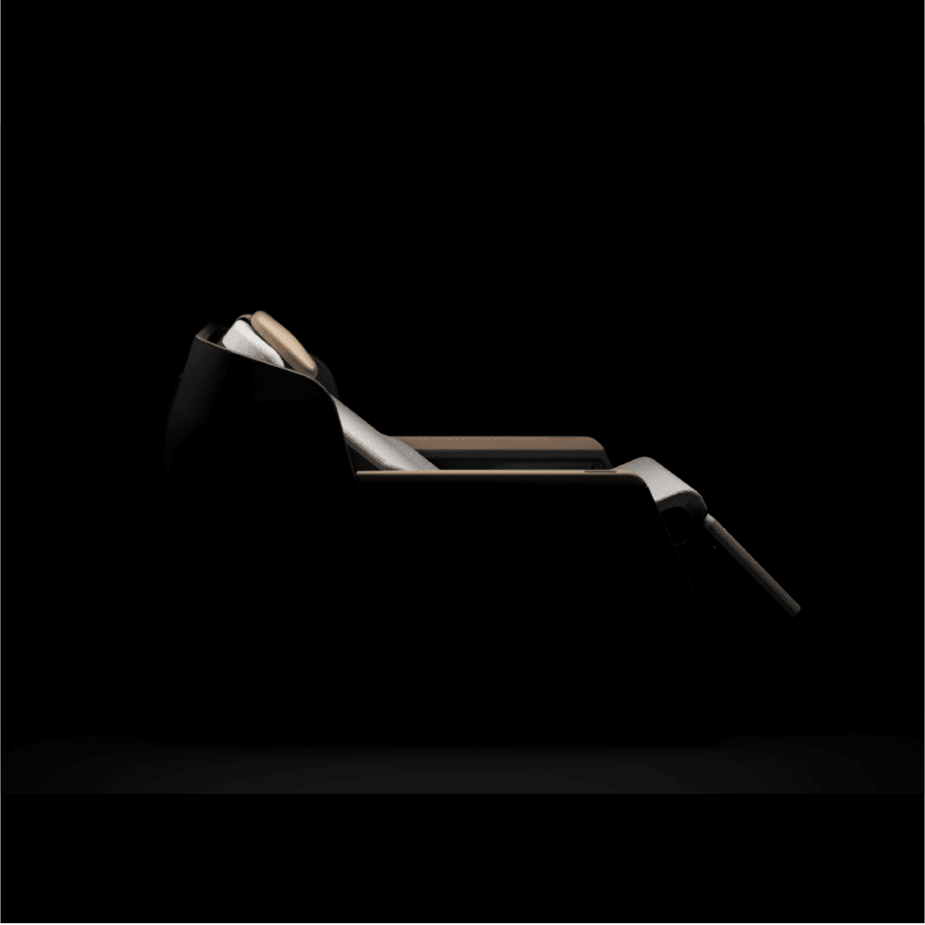 3D render of a comfortable Twiliner seat with ergonomic design.