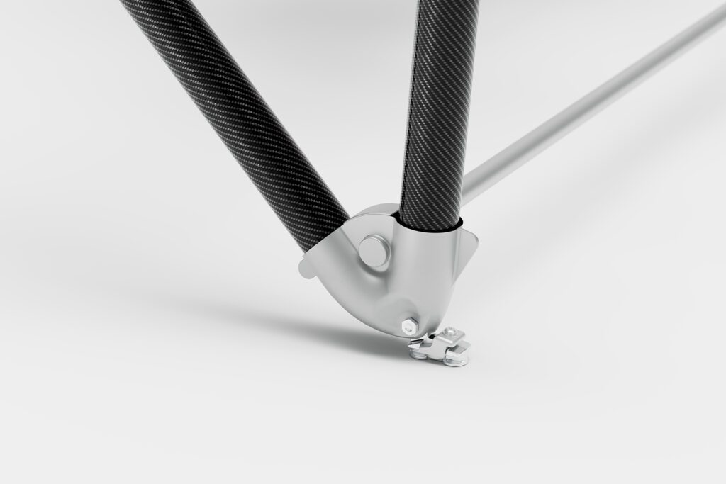 Close-up of carbon fiber foot component.